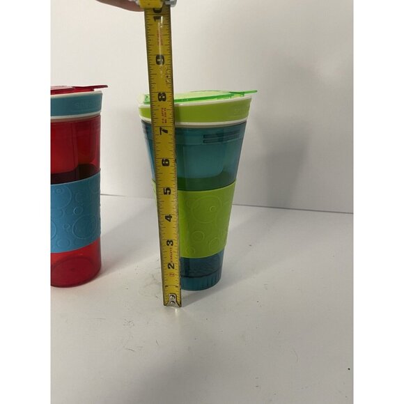 Large SNACKEEZ 2-in-1 Snack & Beverage Drink Holder Cup NO STRAW Set Of 2 - Picture 8 of 9
